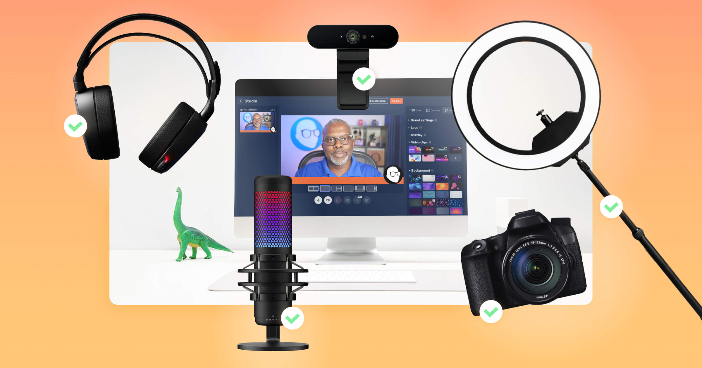 creator comparing live video camera streaming options for a home studio setup