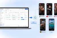 creator reviewing TikTok live streaming tools on smartphone and laptop creator reviewing TikTok live streaming tools on smartphone and laptop